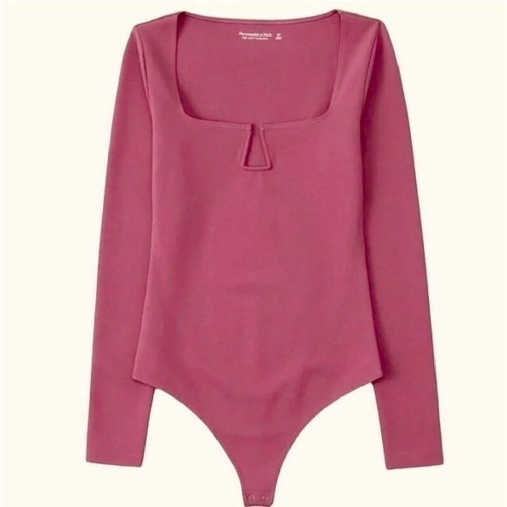 Abercrombie & Fitch Square Neck Long Sleeve Bodysuit Large